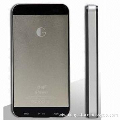 5,200mAh portable mirror power bank with metal back for iPhone, white and black color